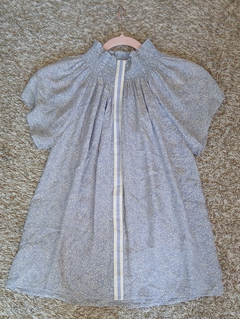 Rungolee Brooklyn Blouse Silk Crepe Light Blue Top Size Medium
